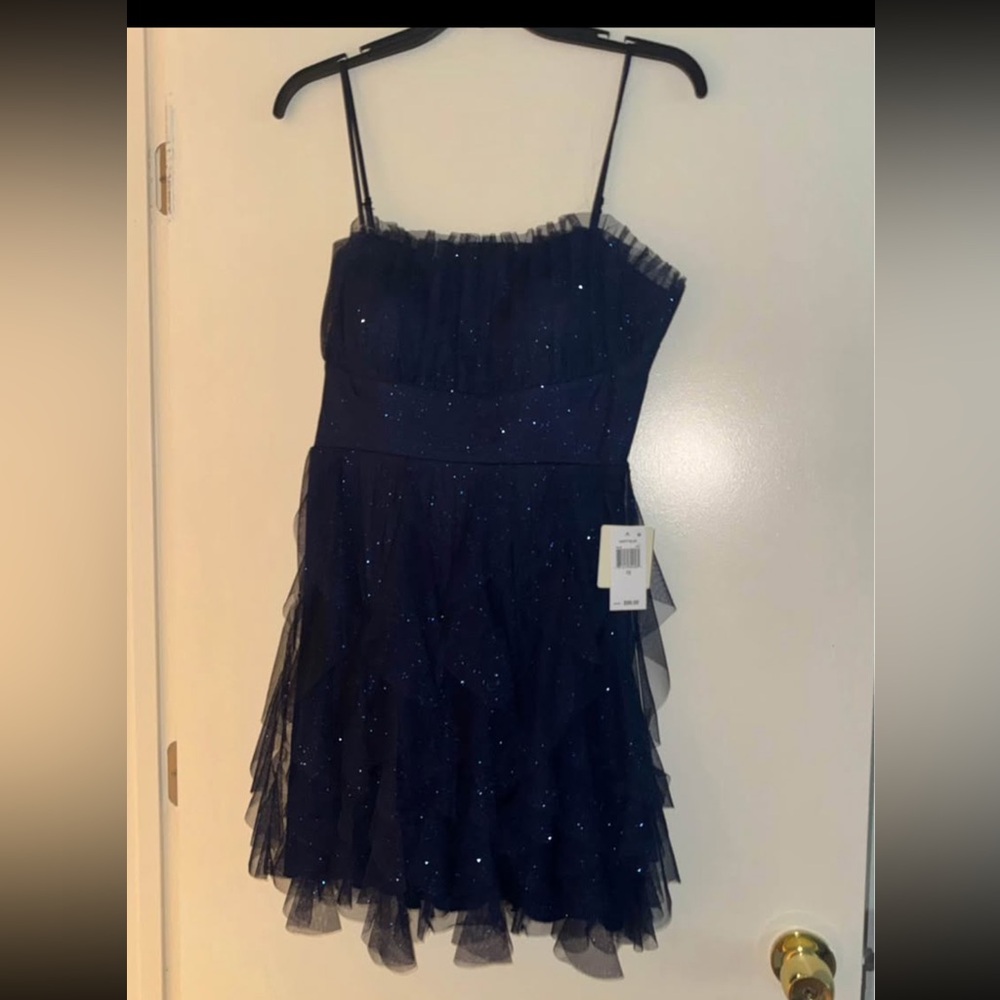 Glitter Tulle Sleeveless Fit & Flare Dress